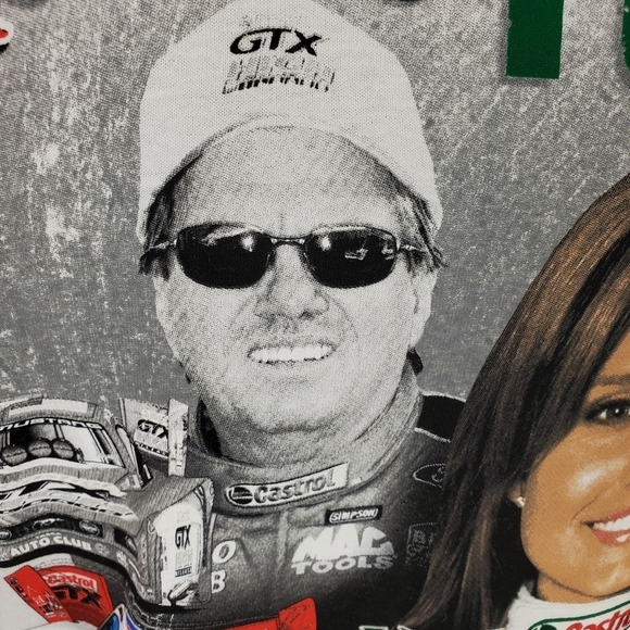 Vintage Drag Racing Ashley & John Force  Mustang Tshirt Medium White - Picture 11 of 13